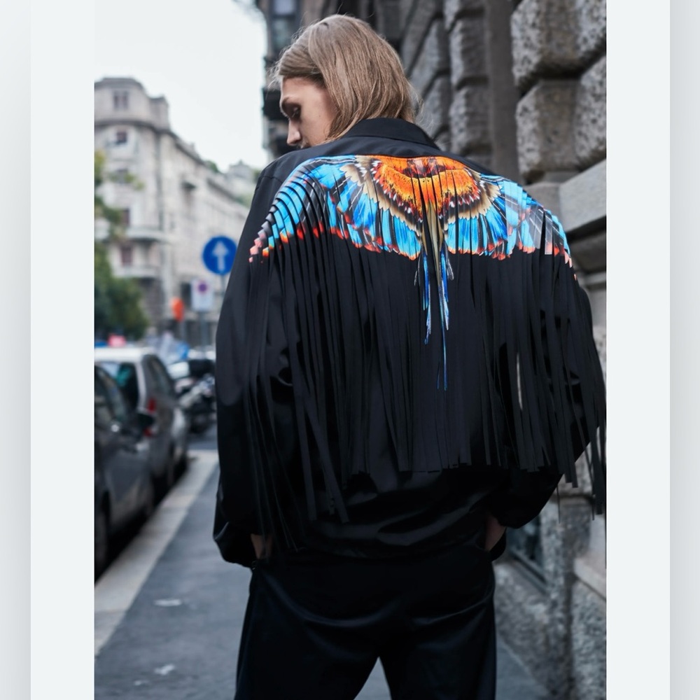 MARCELO BURLON COUNTY OF MILAN Jacket Size S Removable Wings Fringes